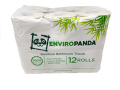 Front view EnviroPanda 12 pack bamboo toilet paper
