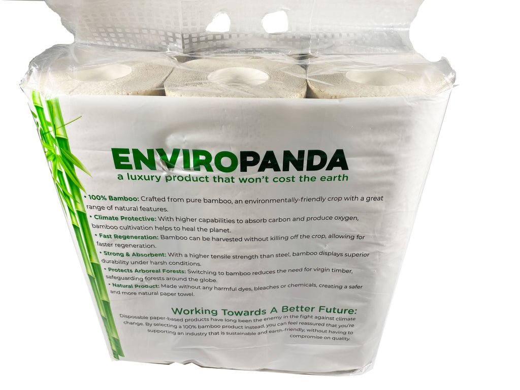 EnviroPanda Natural Bamboo Paper Towel 6 pack Rear view