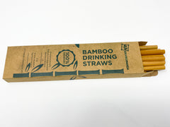 EnviroPanda Bamboo Drinking Straws in packaging front view open top with straws protruding from the top 