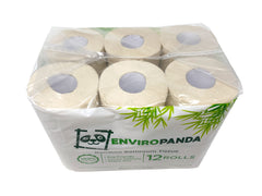Top view of a package 12 rolls of EnviroPanda bamboo toilet paper