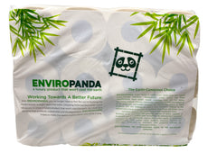 Bottom view of a package of 24 rolls of EnviroPanda toilet paper